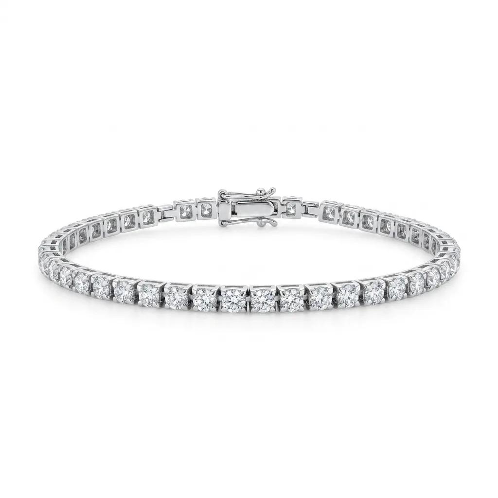 Tennis Bracelet in 18ct White Gold, 18.5cm