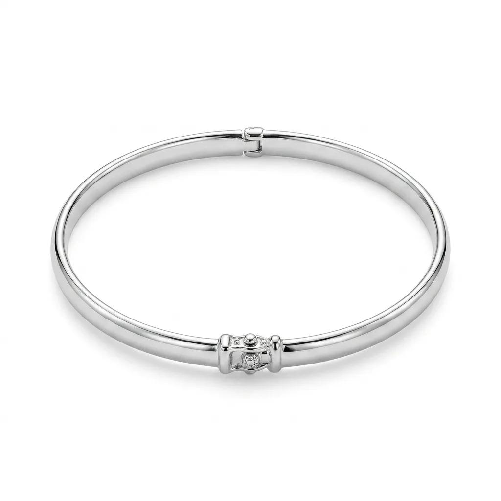 9ct White Gold Bangle