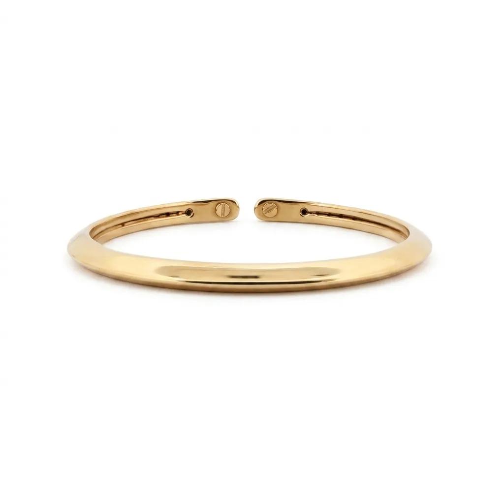 Polished Knife-Edge Solid Twist Bangle in 18ct Yellow Gold