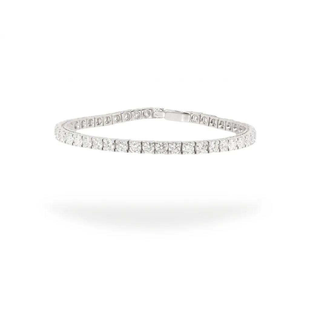 Tennis Bracelet in 18ct White Gold, 18cm