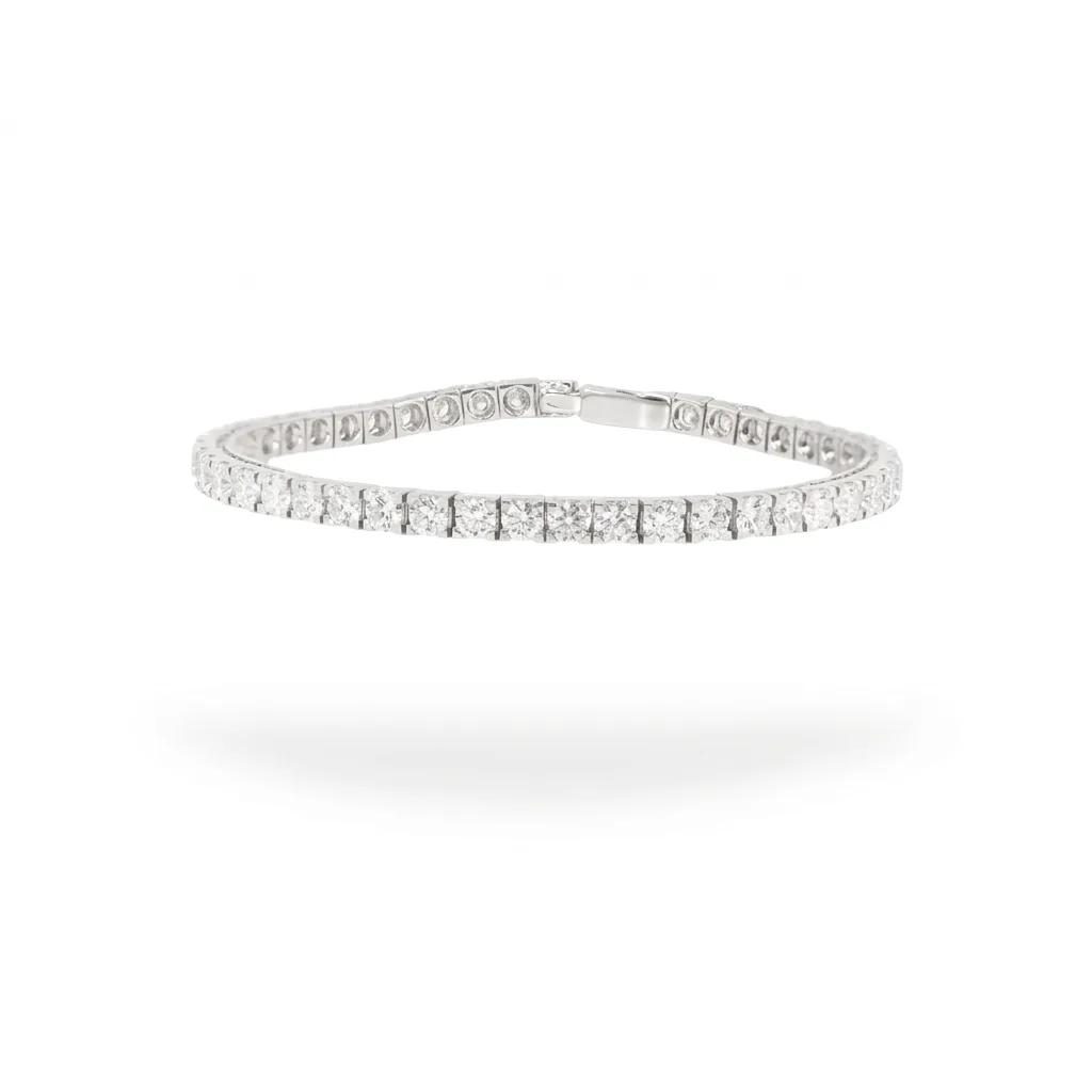 Tennis Bracelet in 18ct White Gold, 18cm