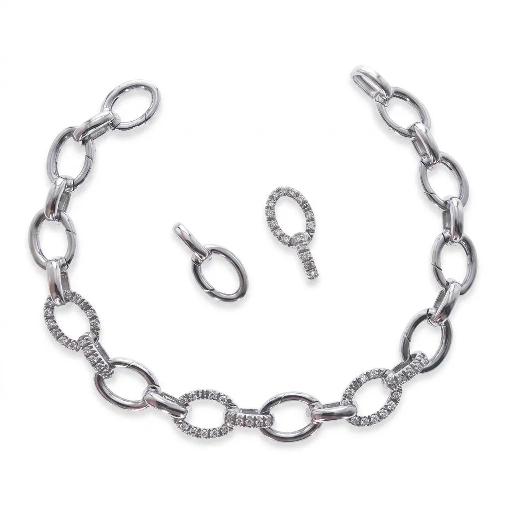 Oval Linking Bracelet in 18ct White Gold, 19.5cm