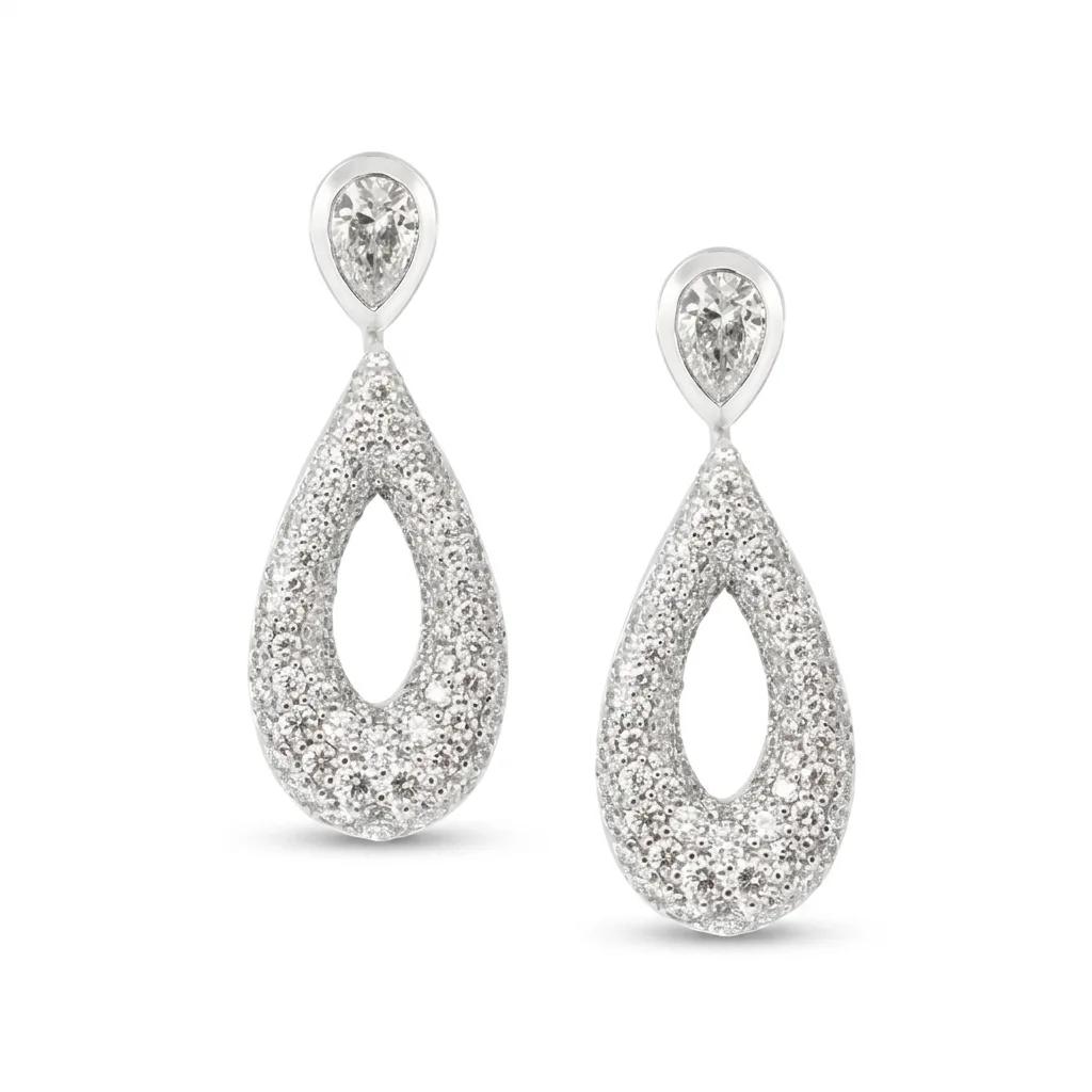 Petalo Diamond Studs in 18ct White Gold