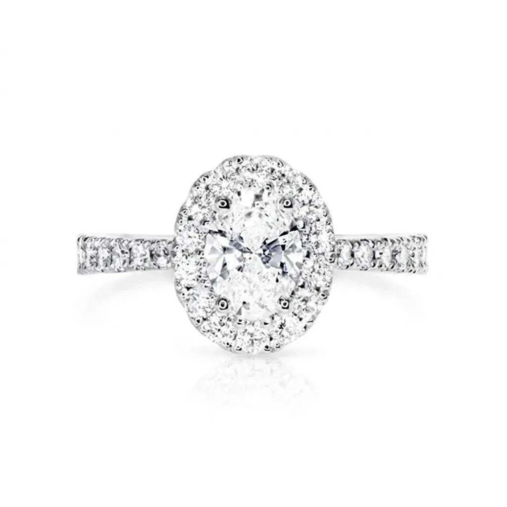 Oval Diamond Ring in 18ct White Gold
