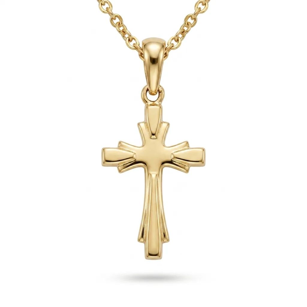 Elegant 18ct Yellow Gold Cross Pendant