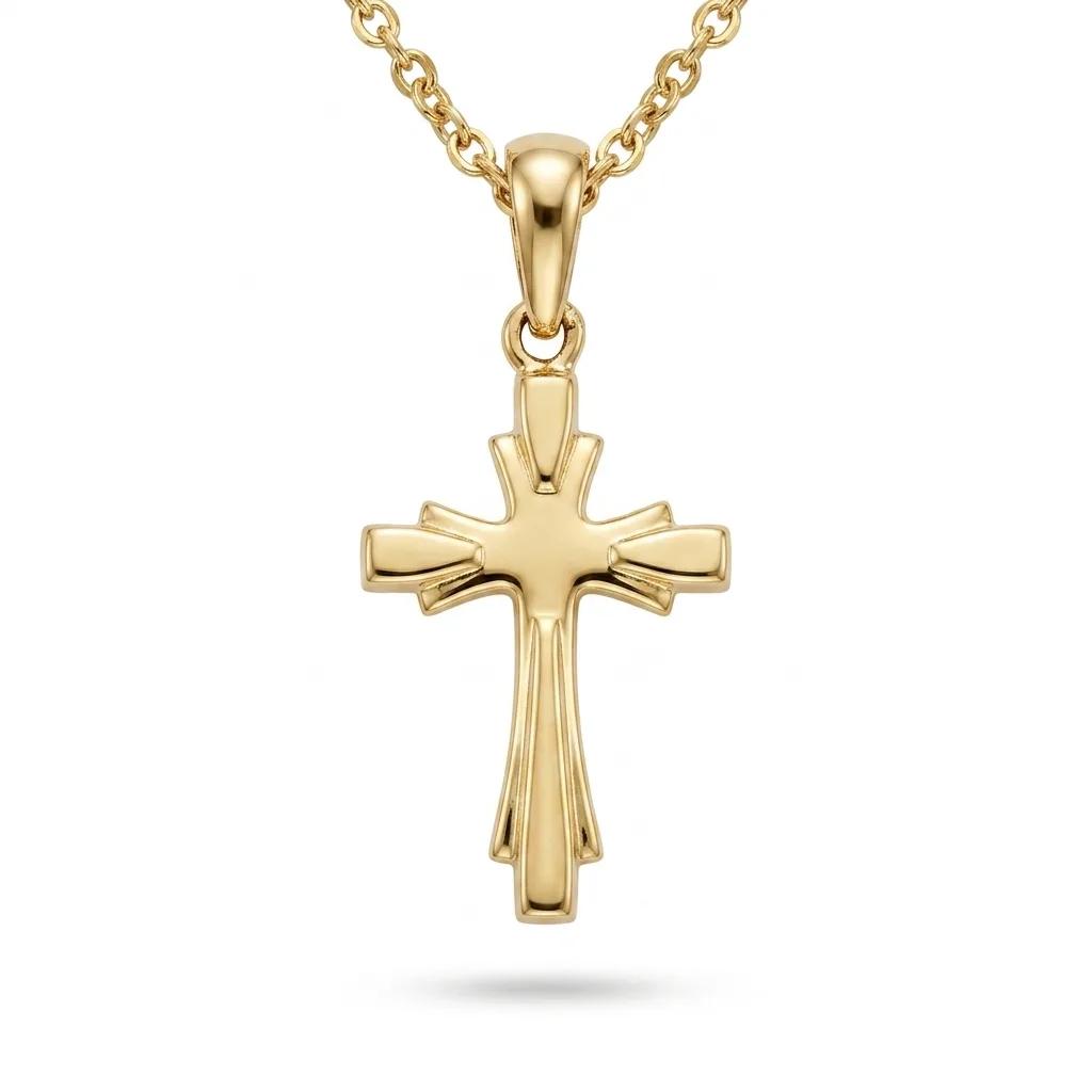 Elegant 18ct Yellow Gold Cross Pendant