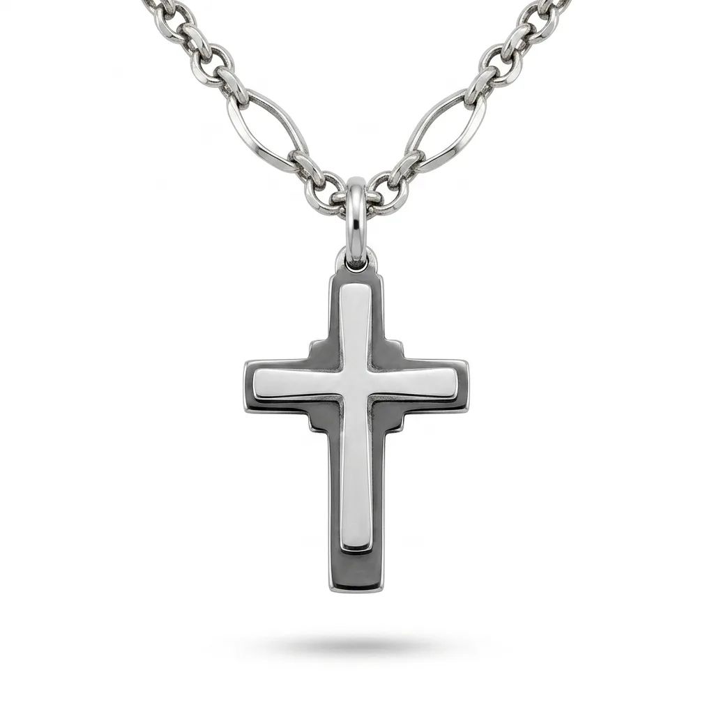 Cutout Cross Pendant in 9ct White Gold