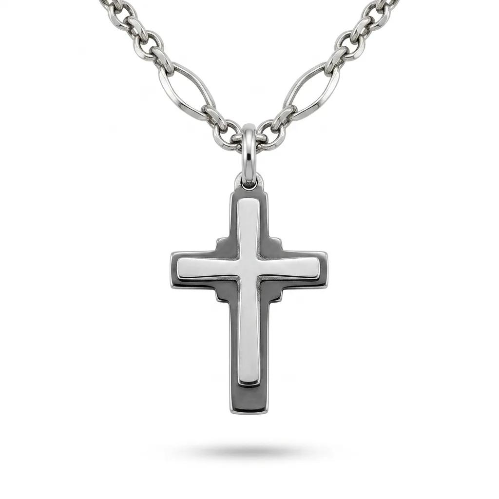 Cutout Cross Pendant in 9ct White Gold