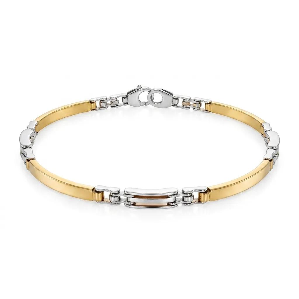 Bar Link Bracelet in 18k Two-Tone Gold