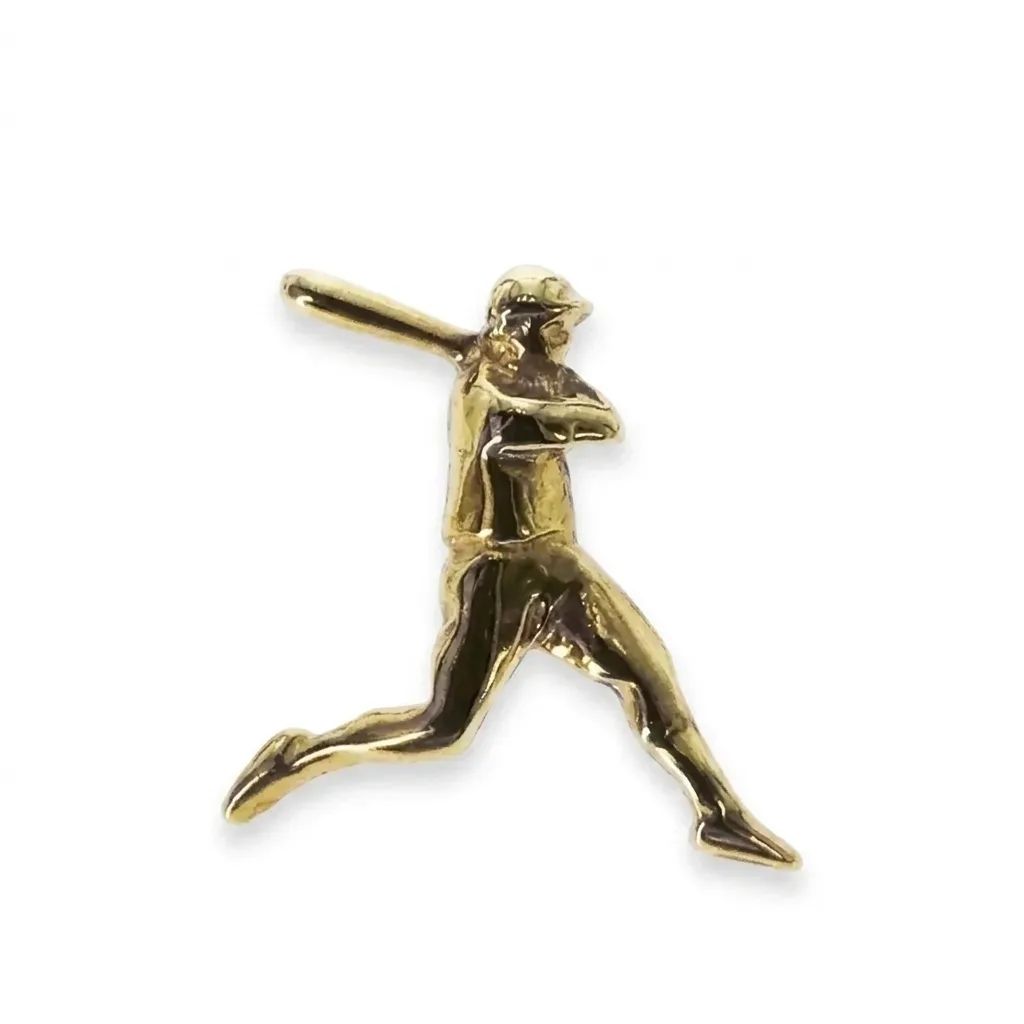 Baseball Player Brooch in 18ct Yellow Gold