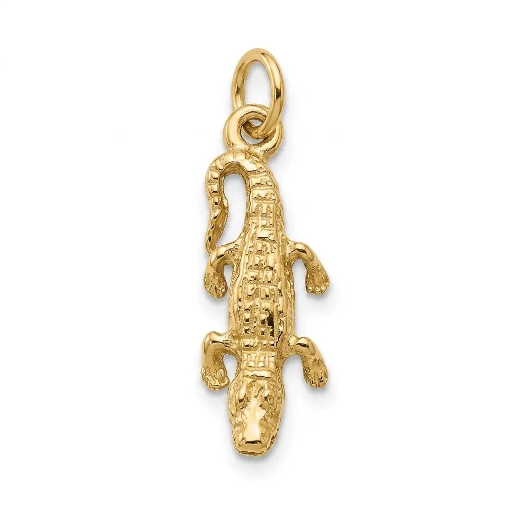 Crocodile Charm in 9ct Yellow Gold