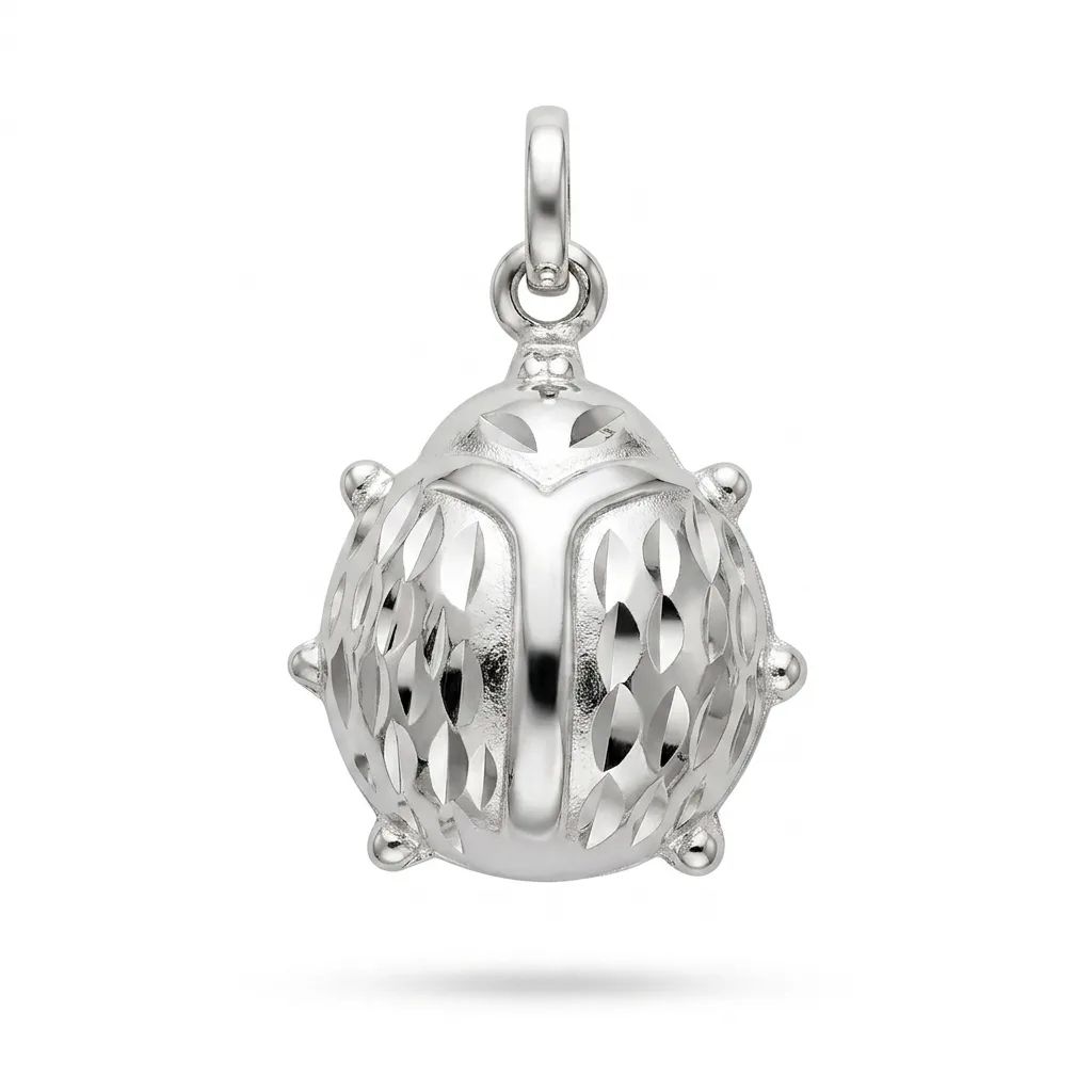 Ladybug Pendant in 18ct White Gold