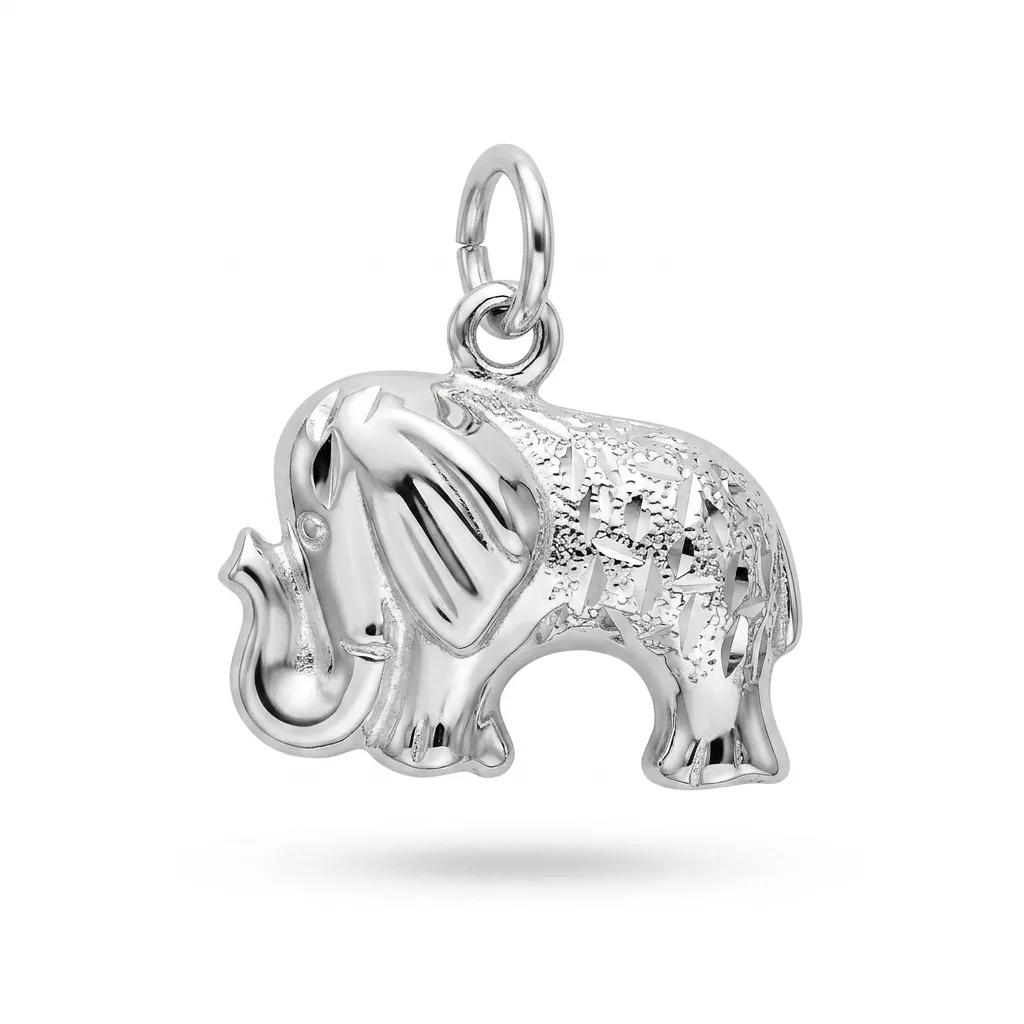 Two Sided Little Elephant Pendant in 18ct White Gold