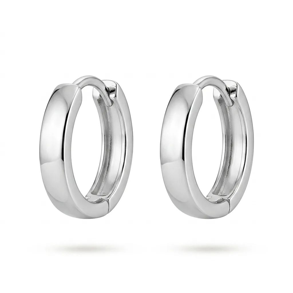 Mini Round Hoop Earrings in 9ct White Gold