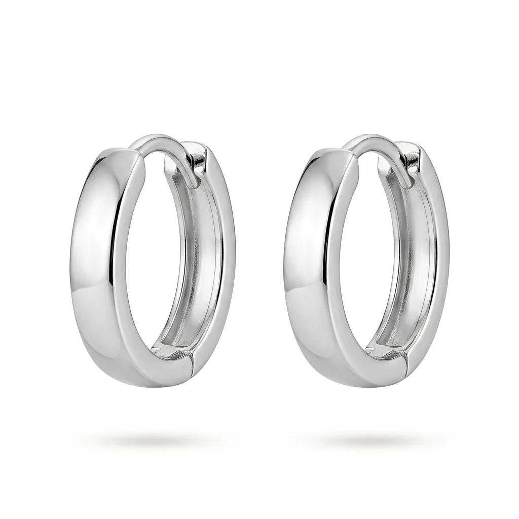 Mini Round Hoop Earrings in 9ct White Gold