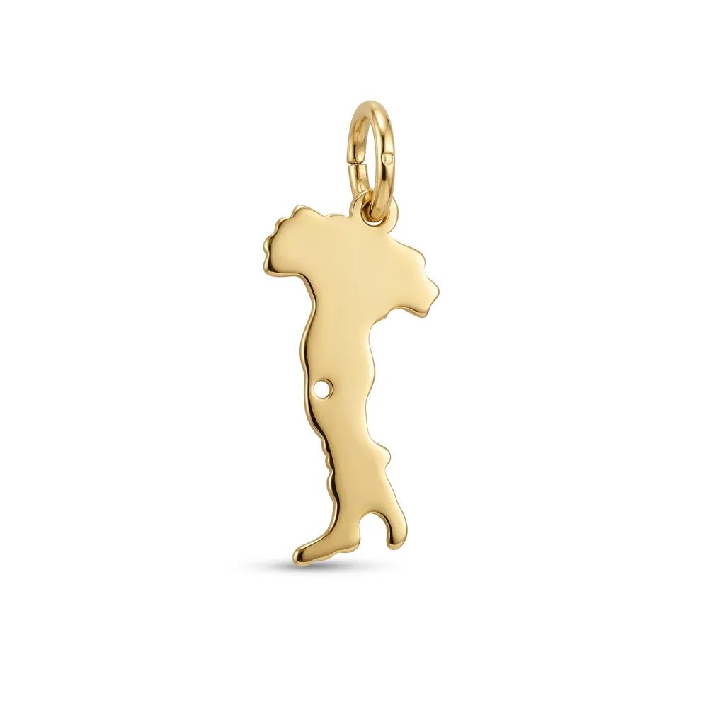 Italy Charm Pendant in 18ct Yellow Gold with Diamonds
