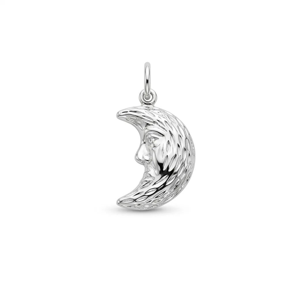 Half Moon Pendant in 18ct White Gold