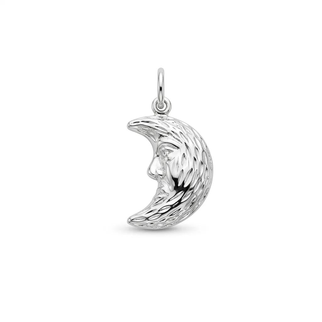 Half Moon Pendant in 18ct White Gold