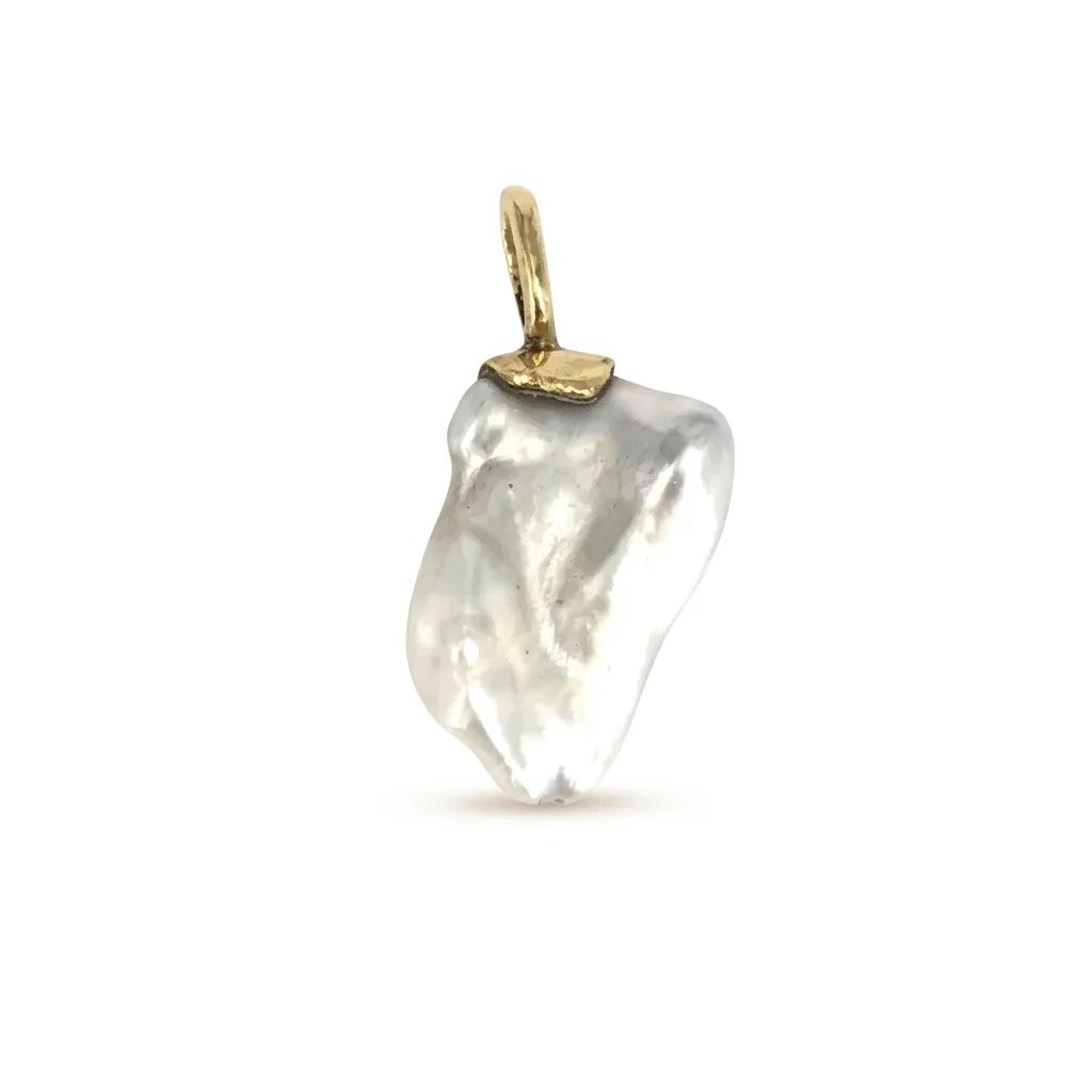 Keshi Pearl Pendant in 18ct Yellow Gold