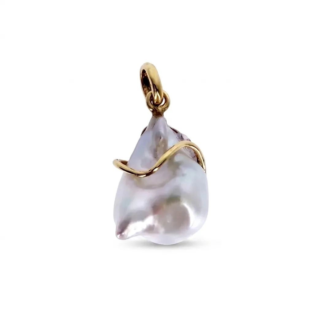 Keshi Pearl Pendant in 18ct Yellow Gold