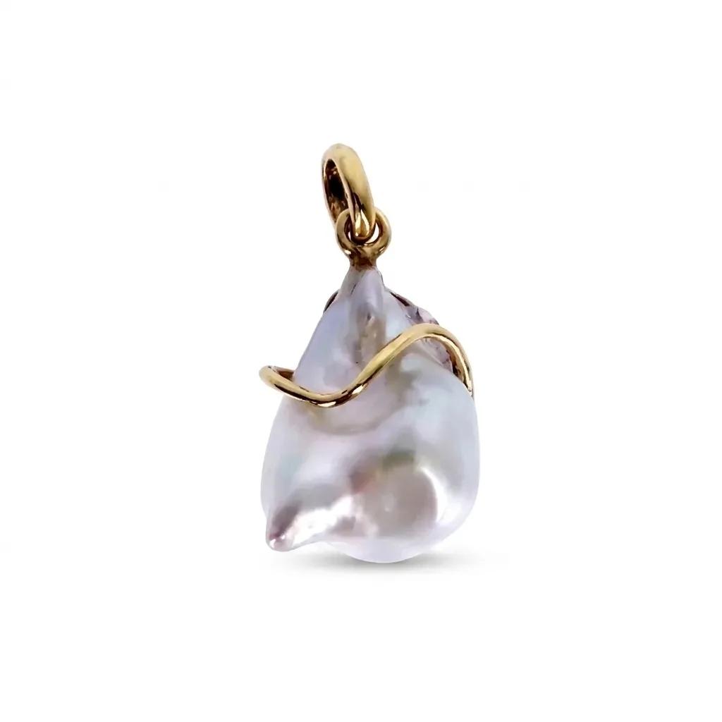 Keshi Pearl Pendant in 18ct Yellow Gold