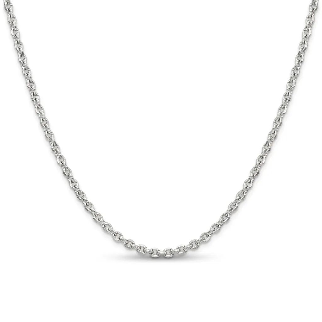 Laser Cut Chain in 18k White Gold