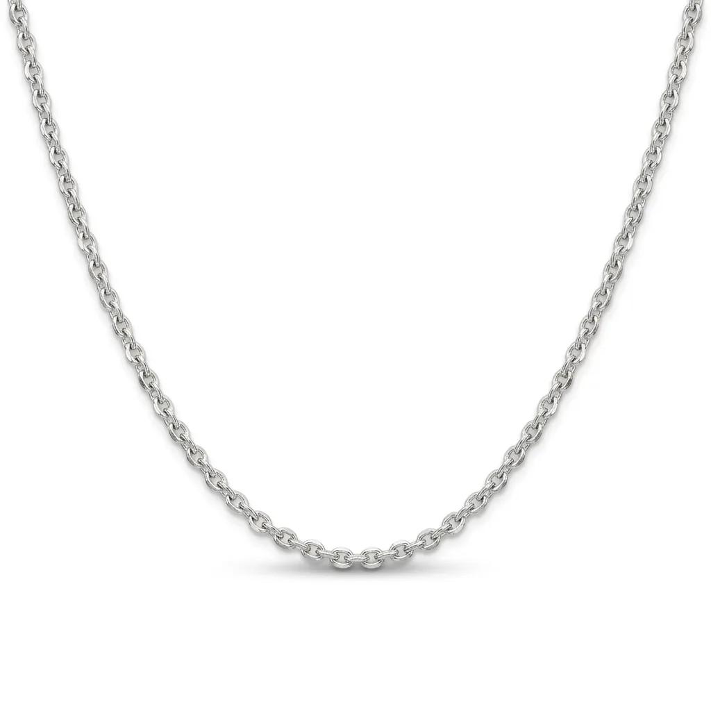 Laser Cut Chain in 18k White Gold