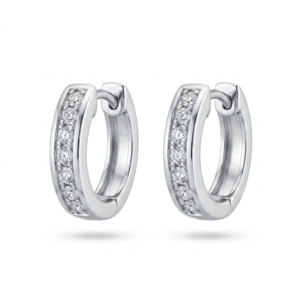 Diamond & White Gold Huggie Earrings
