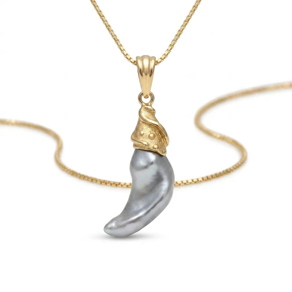 Keshi Pearl Pendant in 9ct Yellow Gold
