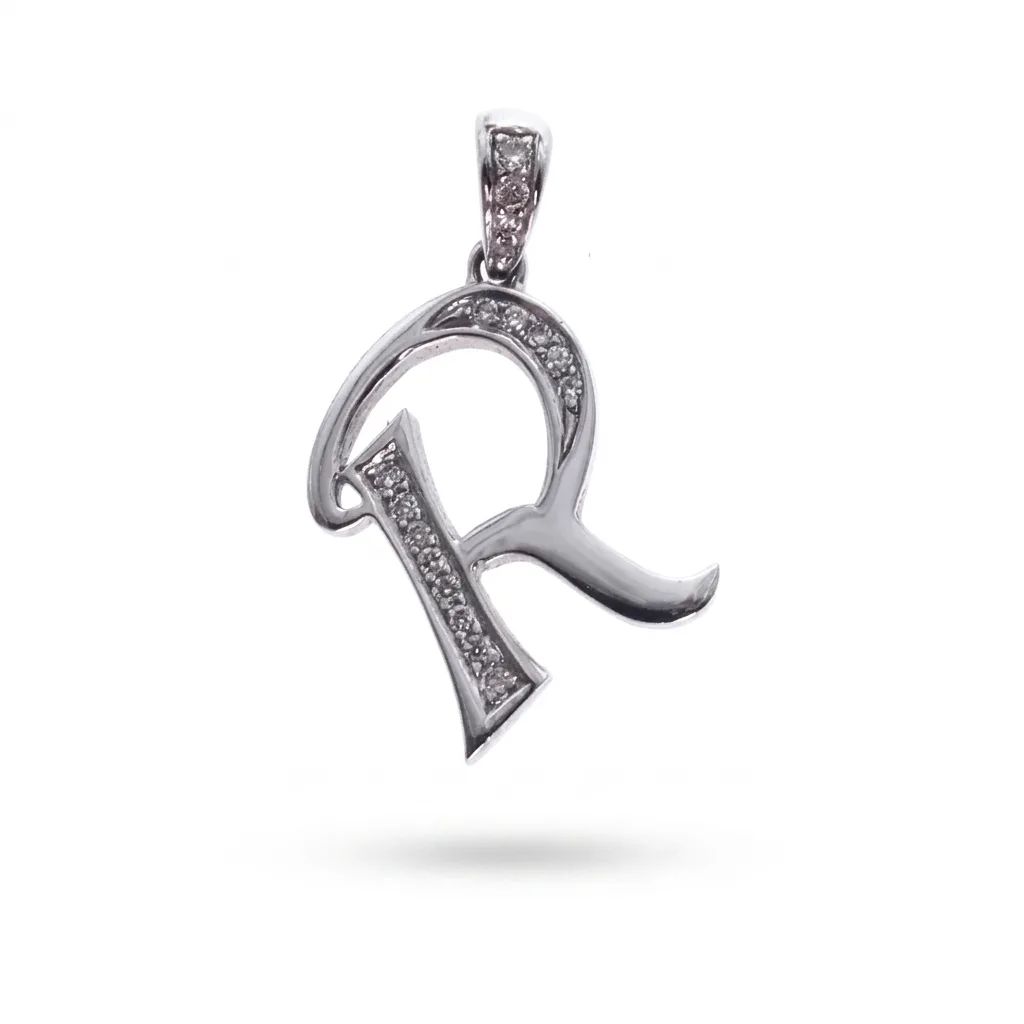 Diamond Letter Pendant in 18ct White Gold
