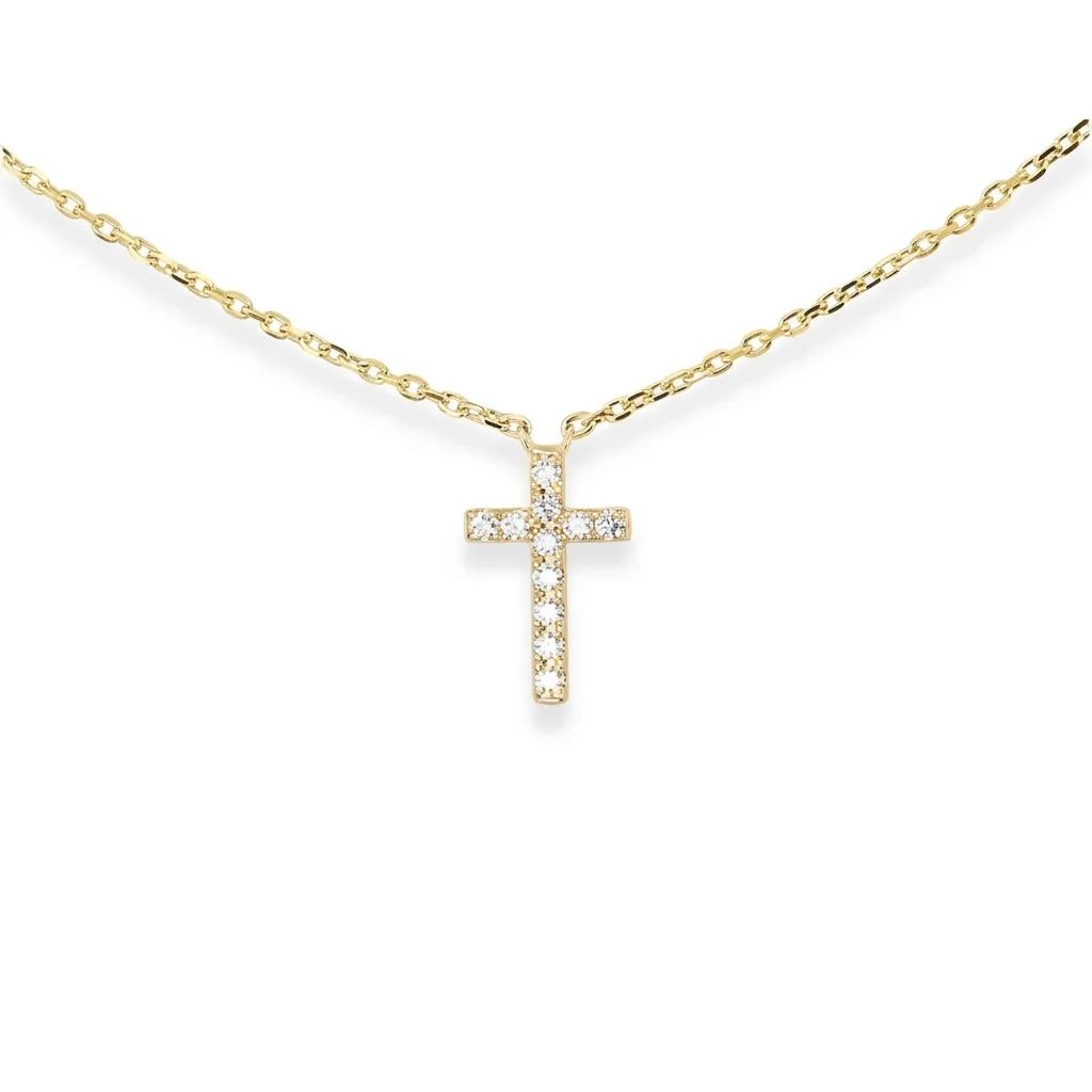 Stacker Cross Pendant in 18ct Yellow Gold
