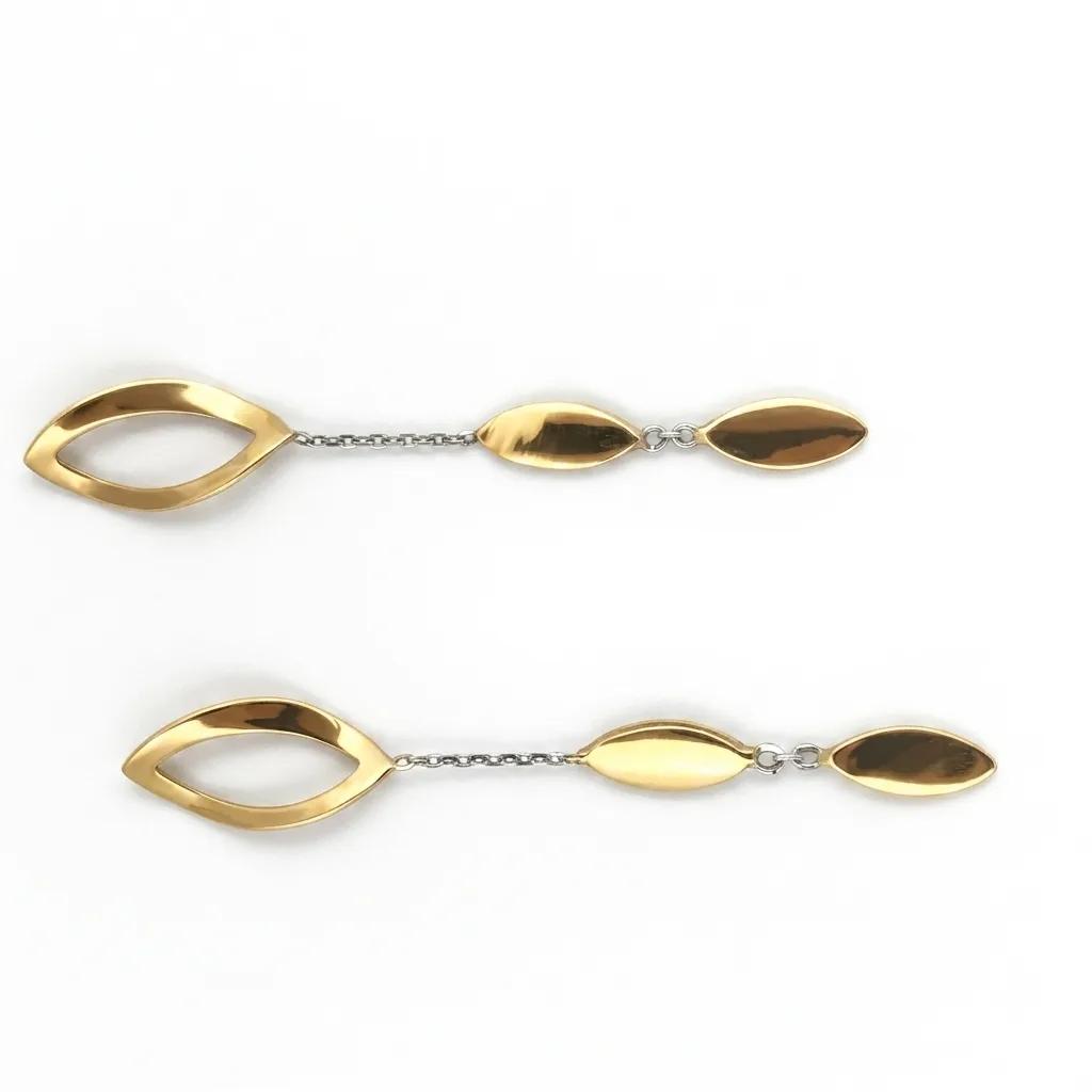 Two-Tone Gold & Diamond Earrings