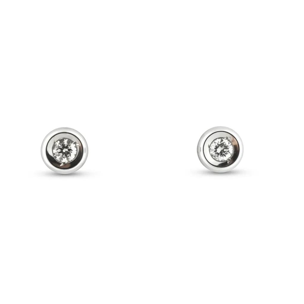 Bezel-Set Diamond Studs in 18ct White Gold
