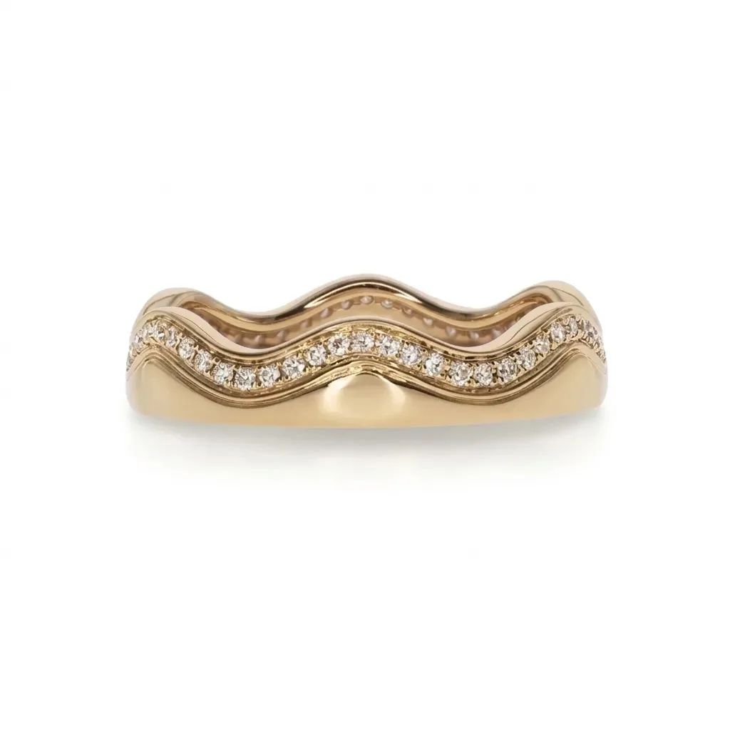 Wave Band Ring in 18k Rose Gold