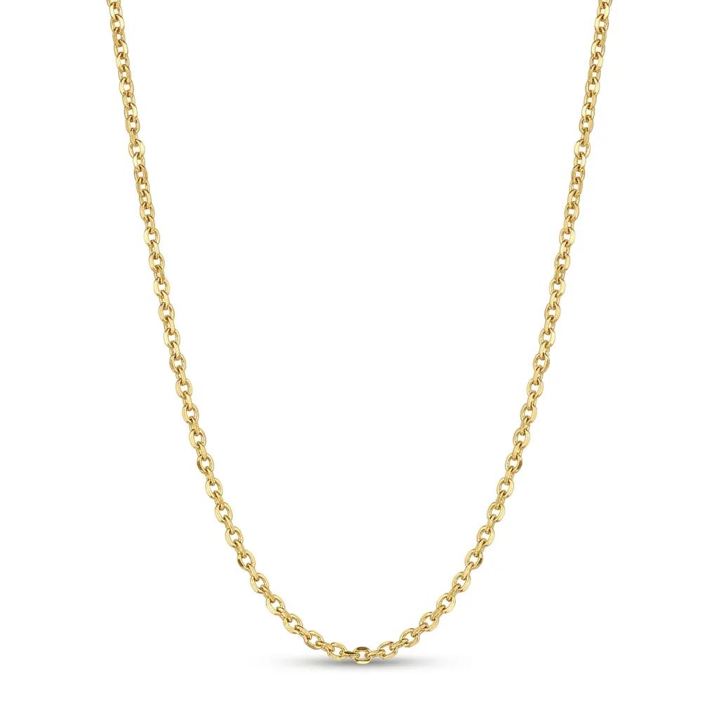 Knife Edge Belcher Chain in 18ct Yellow Gold, 45cm