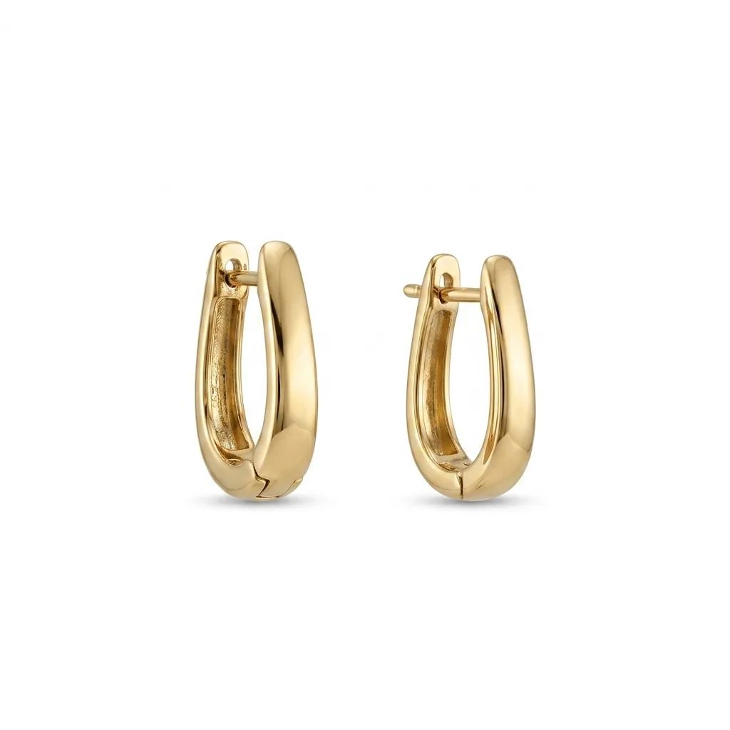 18ct Yellow Gold Round Huggie Earrings