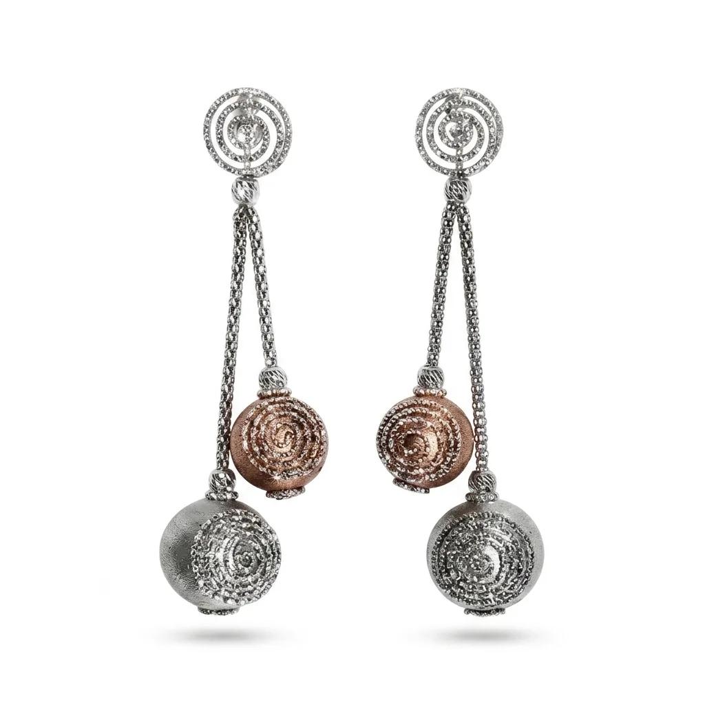 Double Drop Earrings in 18ct White Gold