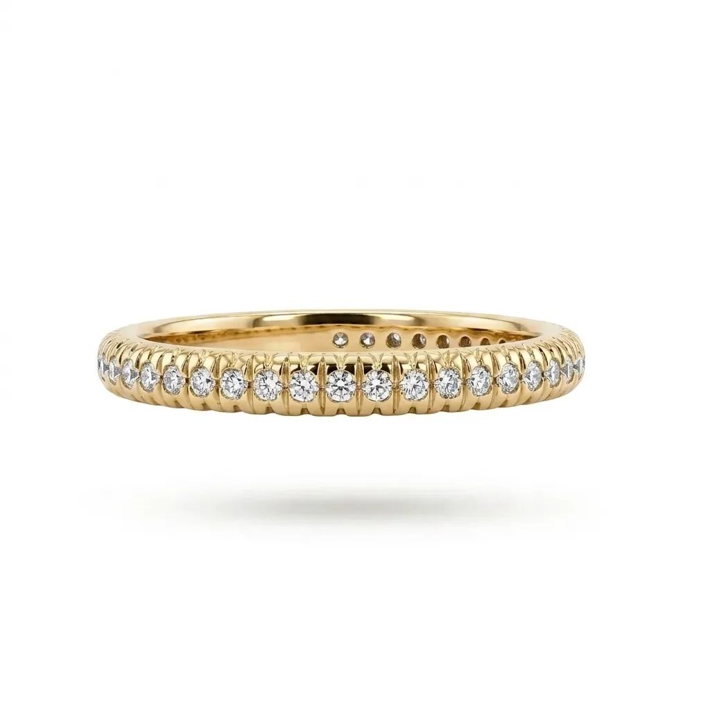 Pave Eternity Ring in 18ct Rose Gold
