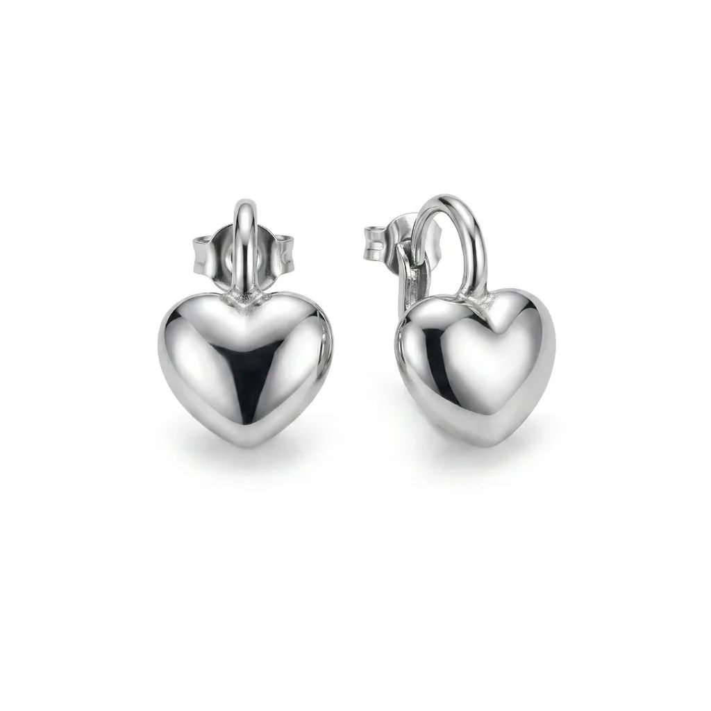 Heart Clip Earrings in 18ct White Gold