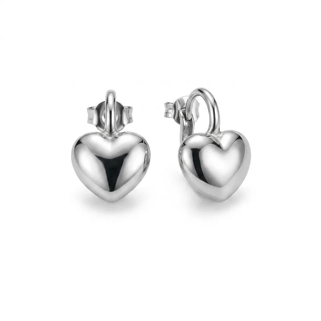 Heart Clip Earrings in 18ct White Gold