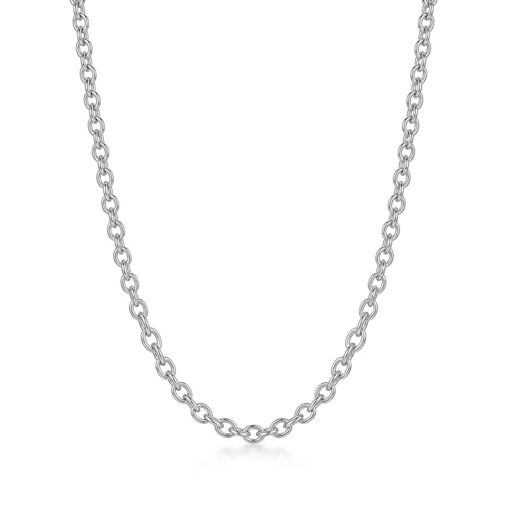 Belcher Chain in 18ct White Gold, 42-45cm with Parrot Clasp