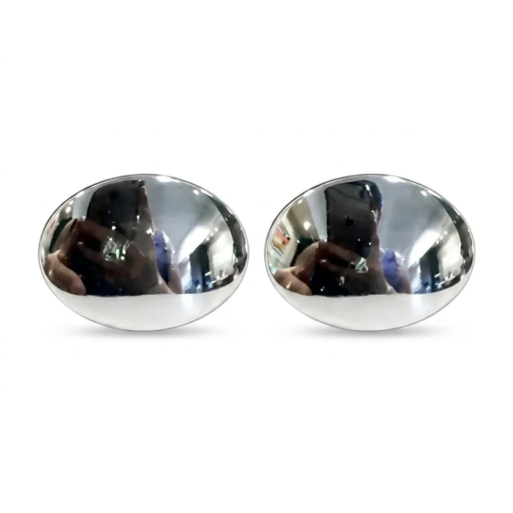 Oval Cufflinks in 18ct White Gold