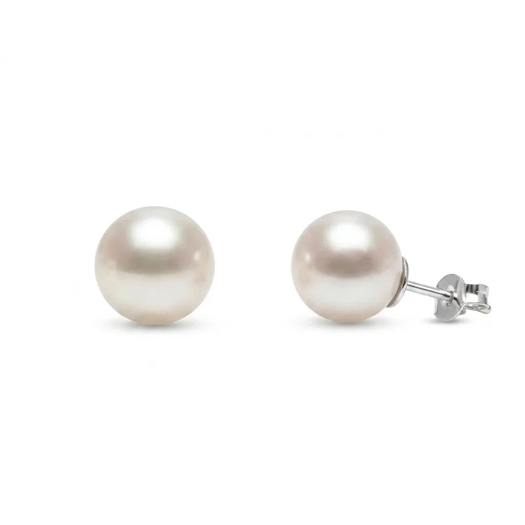 Broome Pearl Stud Earrings in 18ct White Gold