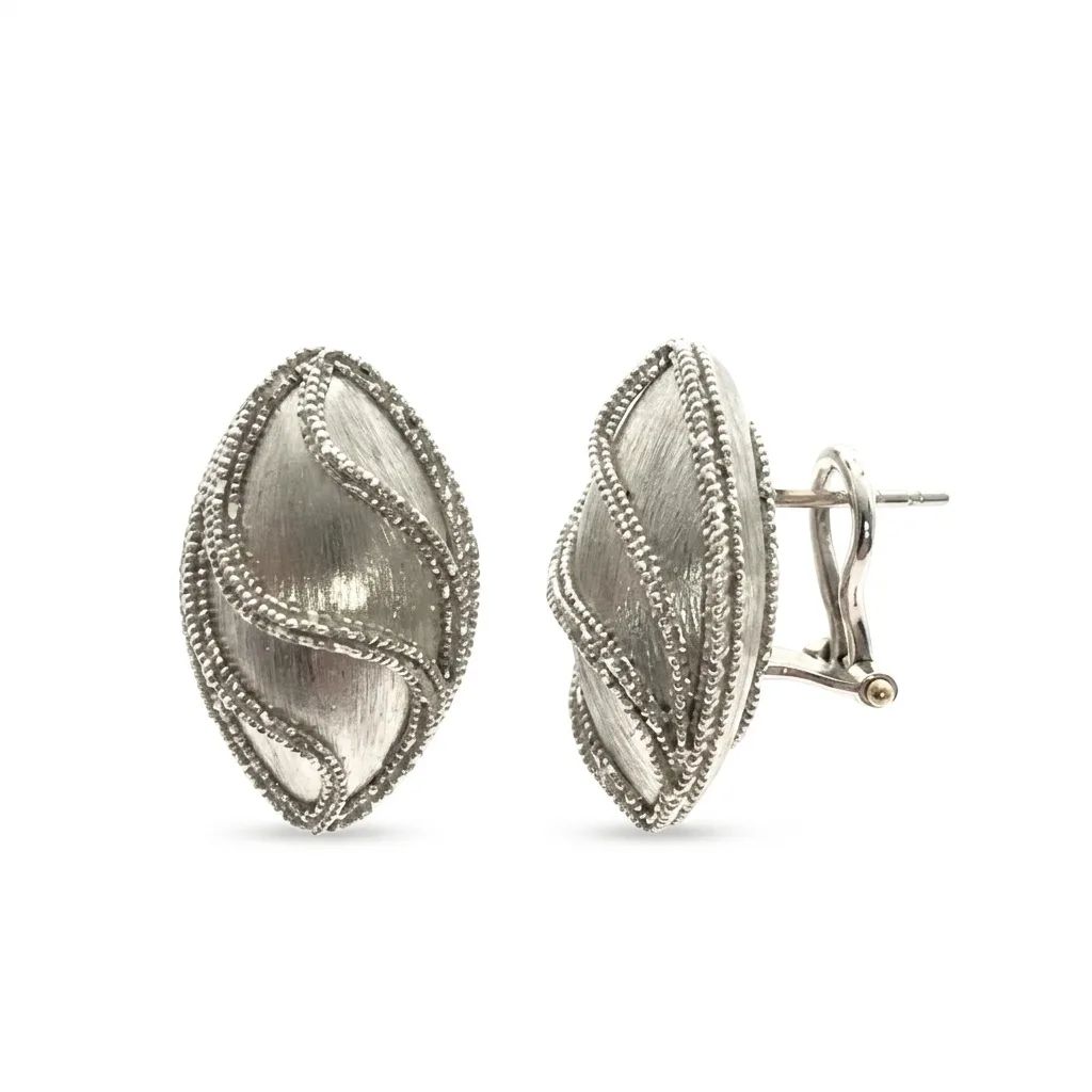 Marquise Shape Brilliant Cut Clip Earrings in 18ct White Gold