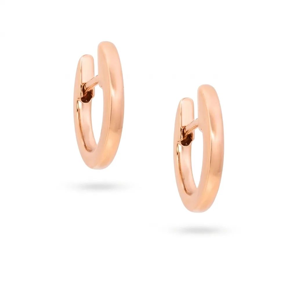 Polished Huggie Earrings in 18ct Rose Gold