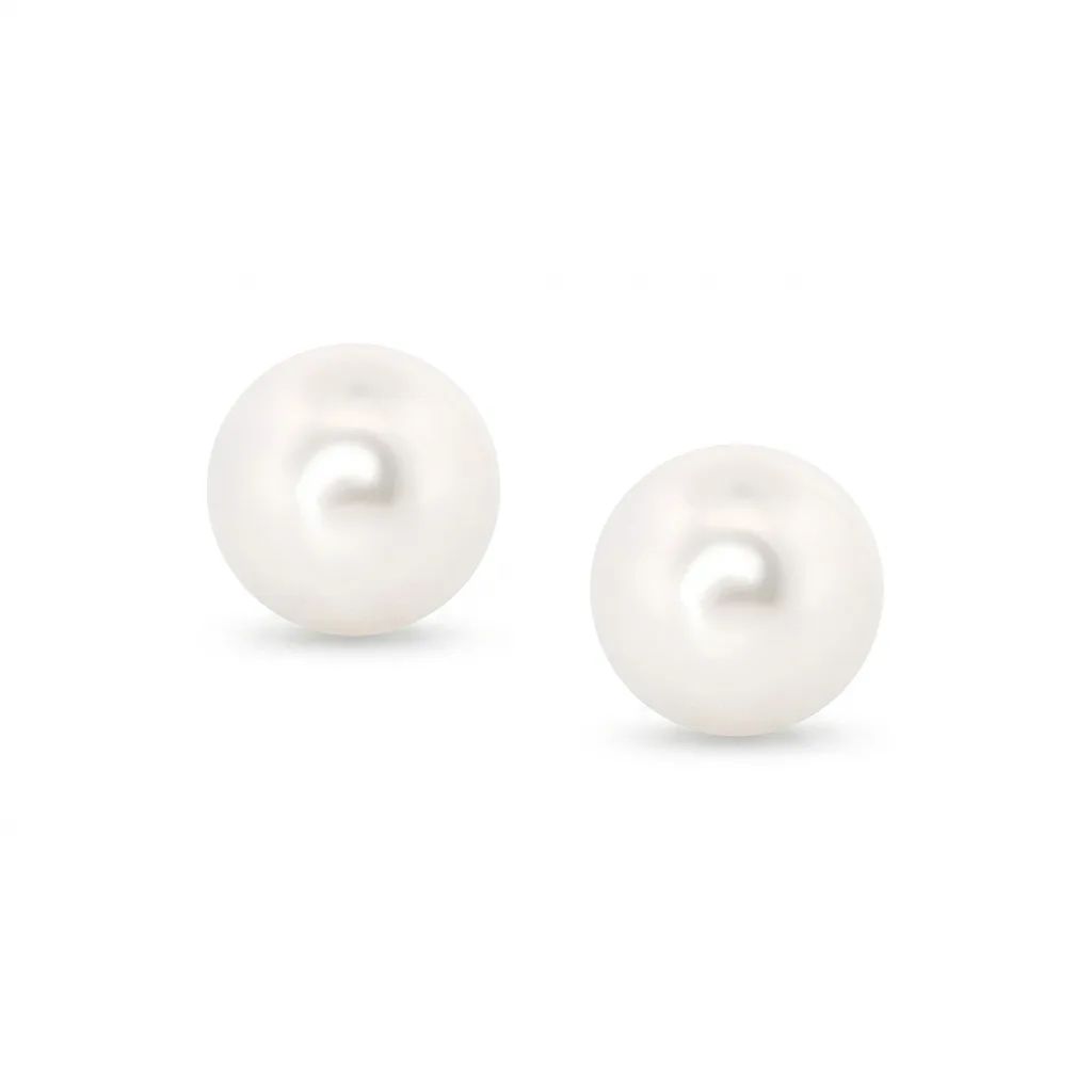 Pearl & White Gold Earrings