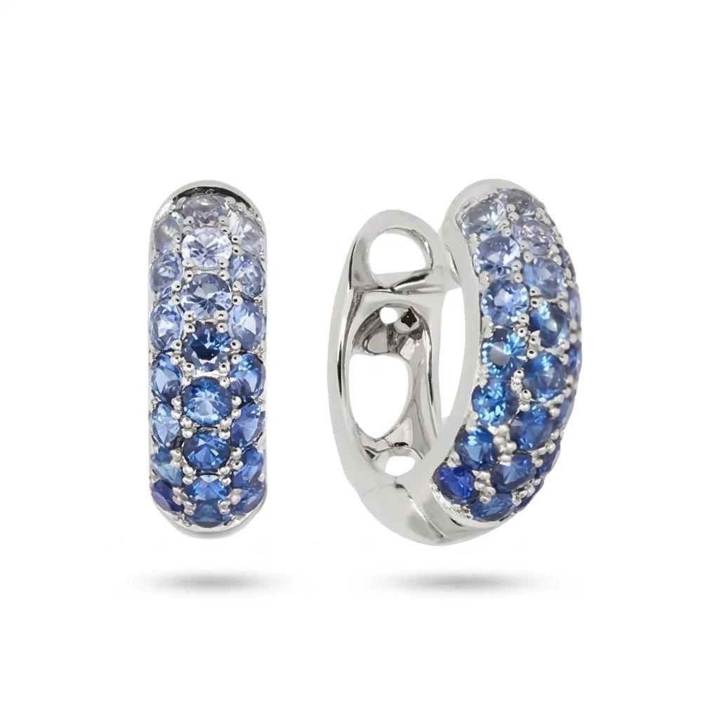 Pave Ombre Heart Clips Earrings in 950 Platinum