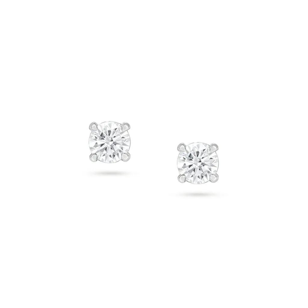Platinum Stud Earrings with Natural Diamonds
