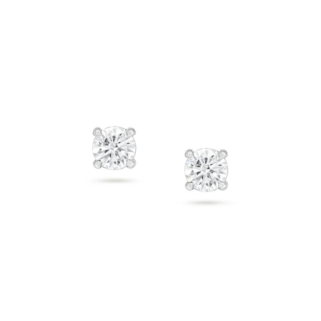 Platinum Stud Earrings with Natural Diamonds