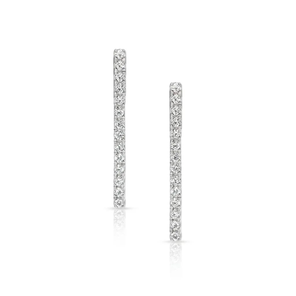 Tennis Style Drop Earrings in 18ct White Gold